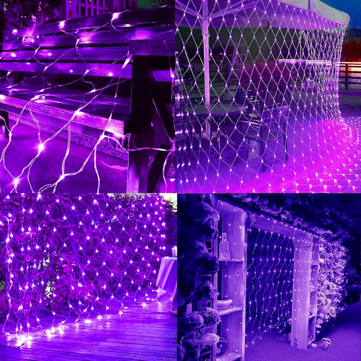 Garden Net Lights Battery Operated 4x6M 672LED Waterproof Net Mesh String Lights 8 Modes Fairy Lights for Indoor Outdoor Christmas Tree Bush Garden Backyard Décor