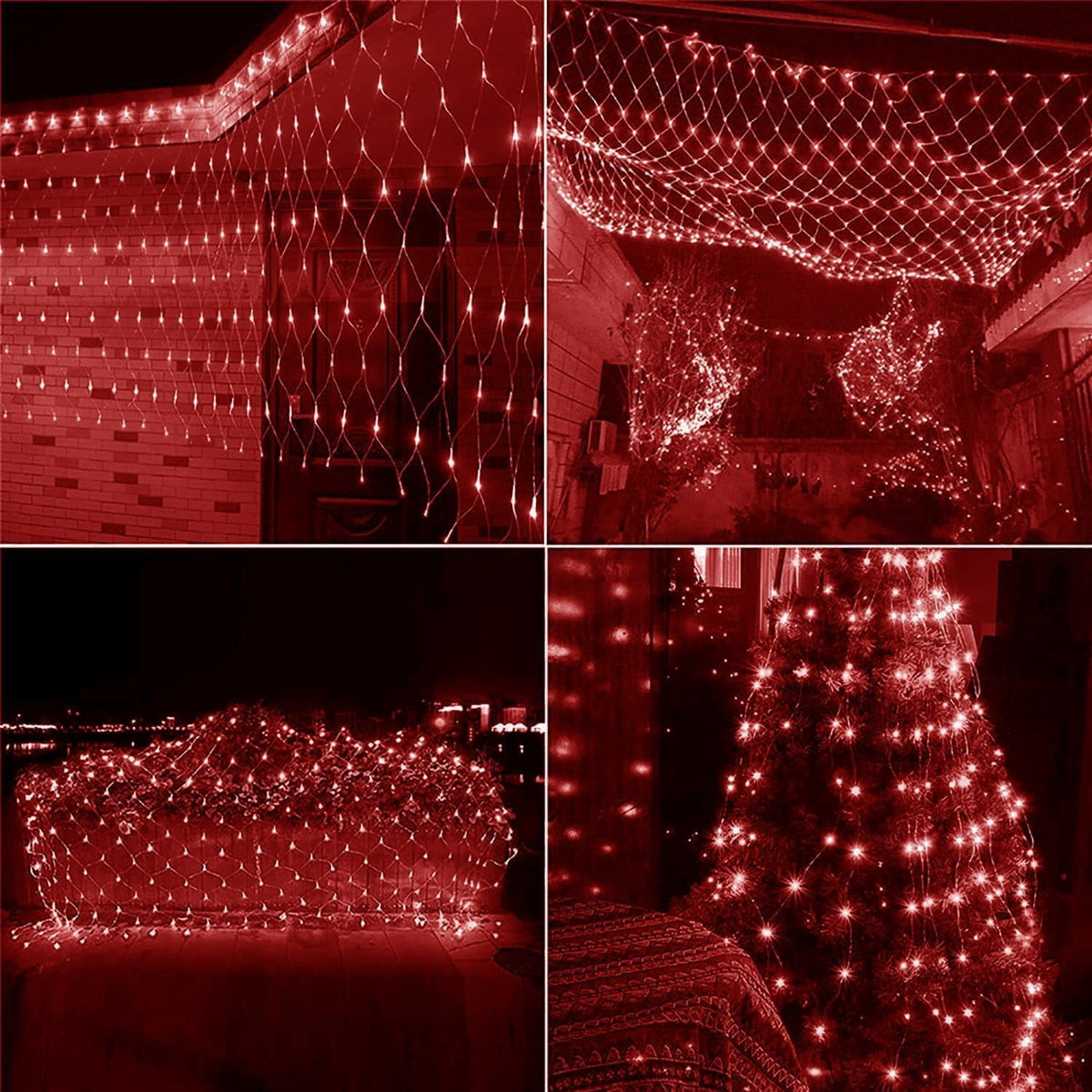 Garden Net Lights- Battery Operated 672 LED Waterproof Net Mesh Lights with 8 Modes- 6x4M Fairy String Lights for Outdoor Indoor Christmas Tree- Bush- Backyard- Garden- Party Décor.