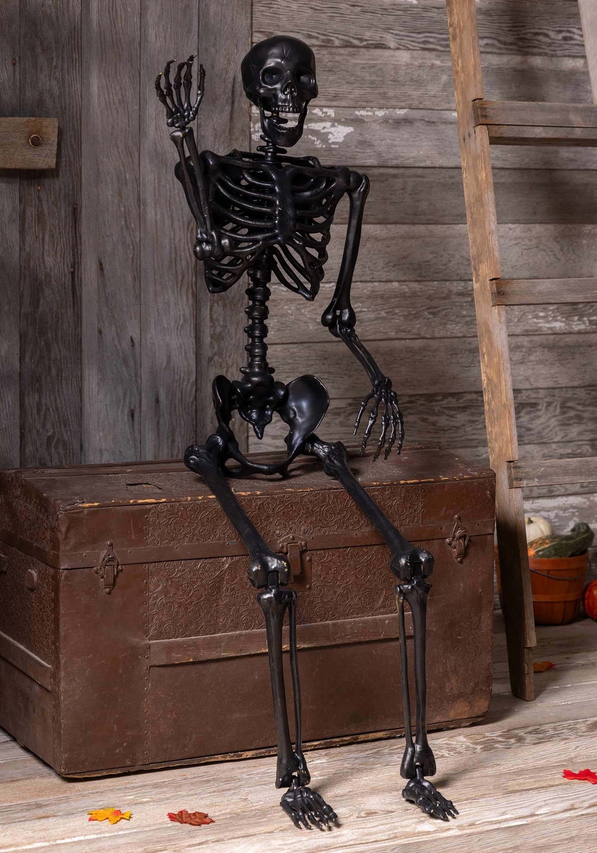 Poseable Crazy Bones Skeleton in Black Decoration