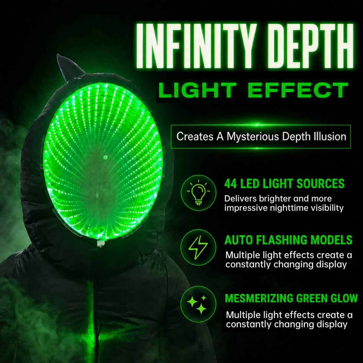 8FT Halloween Inflatable Decoration with 3D Infinity Depth Illision, Auto Changing LED Lights Outdoor Halloween Yard Decor