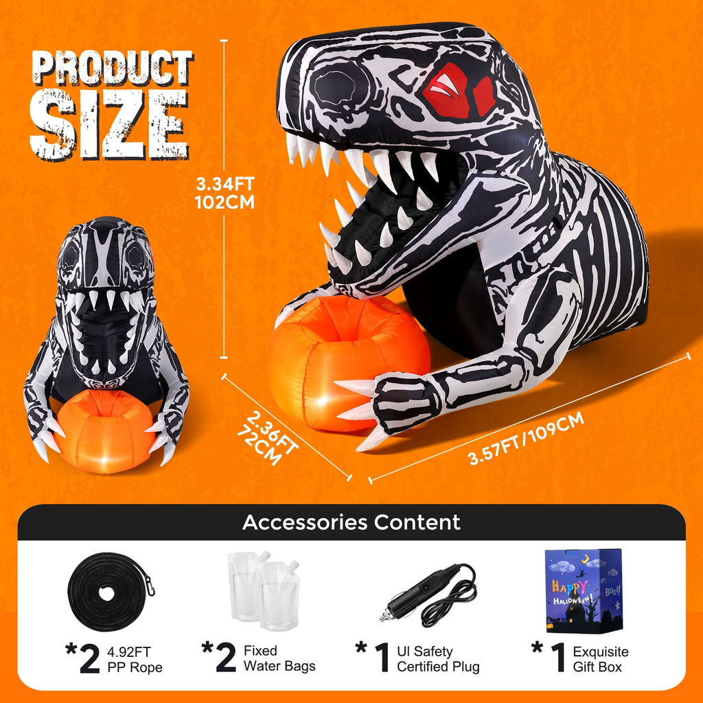 Ayieyill Halloween Inflatables Decorations Skeleton and Dog, Halloween Blow ups Yard Decorations Outdoor for Garden Lawn