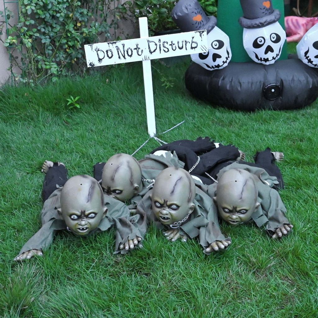 Yescom 15" Animated Halloween Tombstone & Half Skeleton with 8" Crawling Baby Zombie 2026