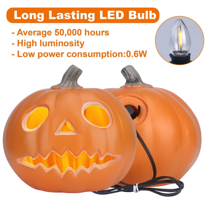 DUNCHATY 21" LED Pumpkin Light, Extra Large Angry Jack O' Lantern Halloween Decor for Outdoor Yard - Furious Face